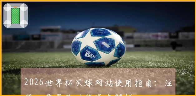 2026世界杯买球网站使用指南：注册、登录及功能亮点解析